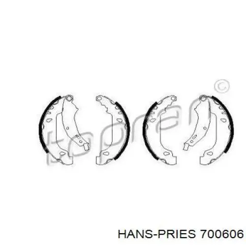 Задние барабанные колодки 700606 Hans Pries (Topran)