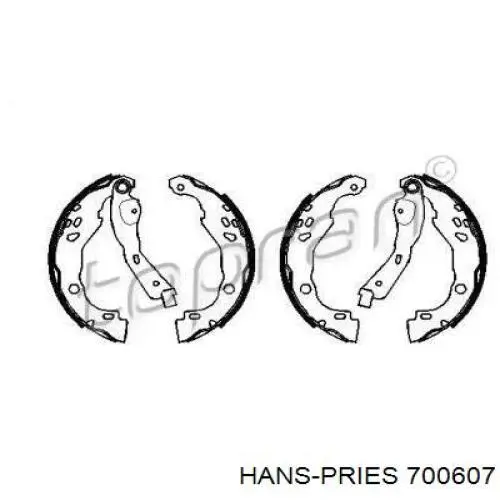 Задние барабанные колодки 700607 Hans Pries (Topran)