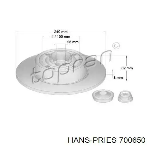 Тормозные диски 700650 Hans Pries (Topran)