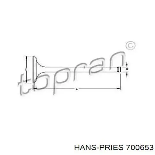 Впускной клапан 700653 Hans Pries (Topran)