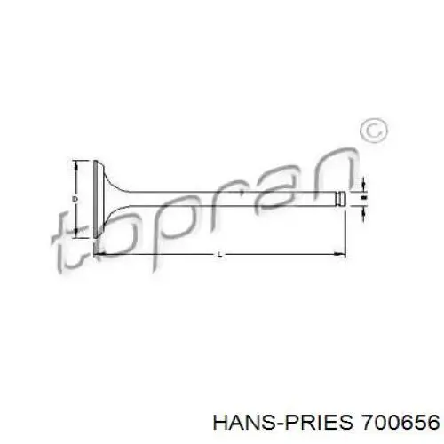 Выпускной клапан 700656 Hans Pries (Topran)