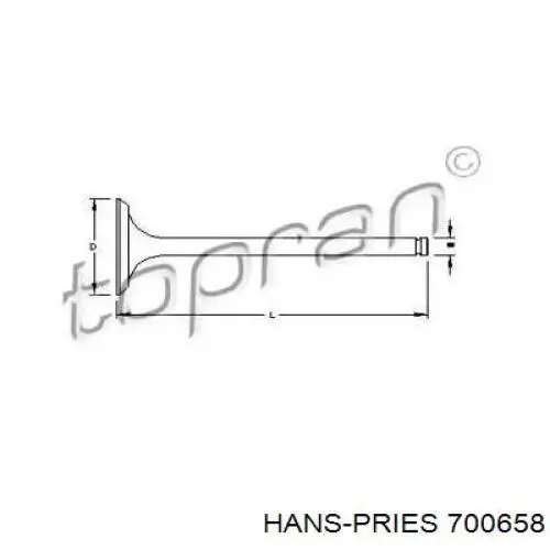 Выпускной клапан 700658 Hans Pries (Topran)