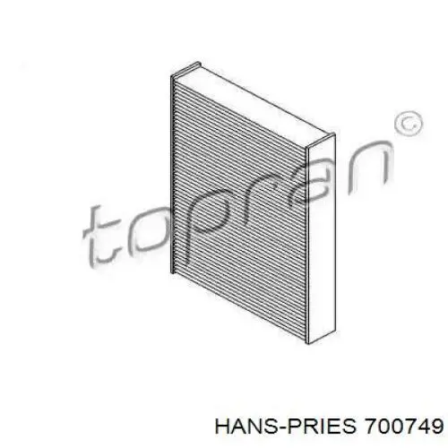 Фильтр салона 700749 Hans Pries (Topran)