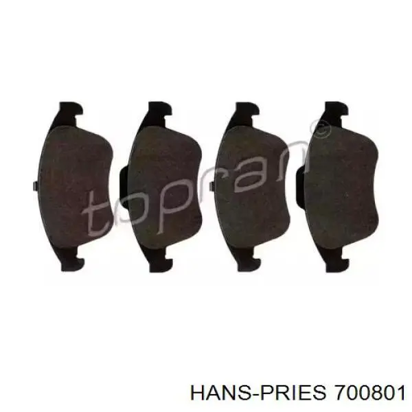 Передние тормозные колодки 700801 Hans Pries (Topran)