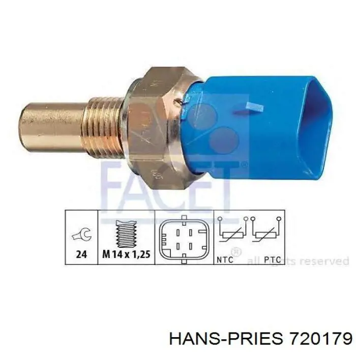 Купить 720179 Hans Pries (Topran) Термодатчик охлаждающей жидкости