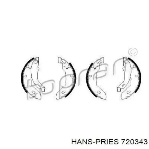 Задние барабанные колодки 720343 Hans Pries (Topran)