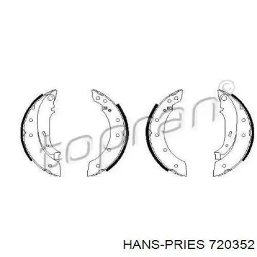 Задние барабанные колодки 720352 Hans Pries (Topran)