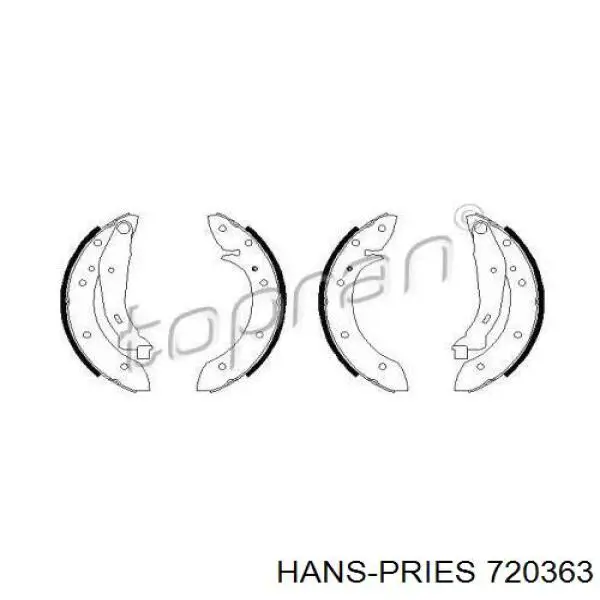 Задние барабанные колодки 720363 Hans Pries (Topran)