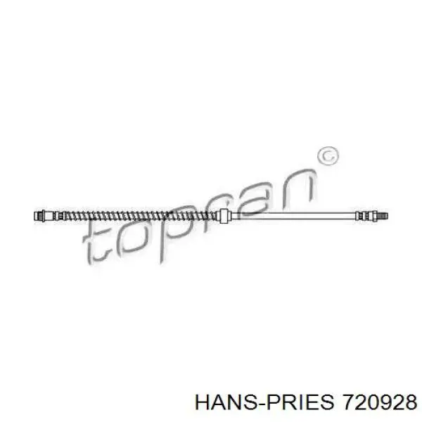 Шланг тормозной передний 720928 Hans Pries (Topran)