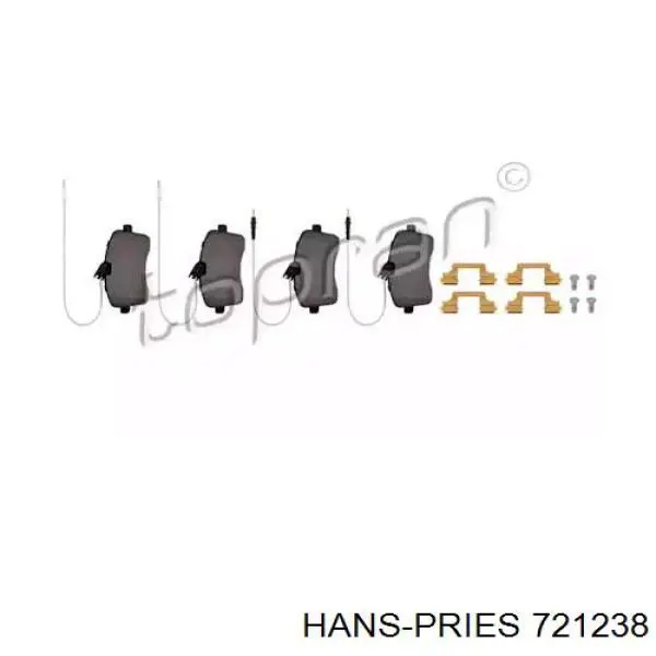 Передние тормозные колодки 721238 Hans Pries (Topran)