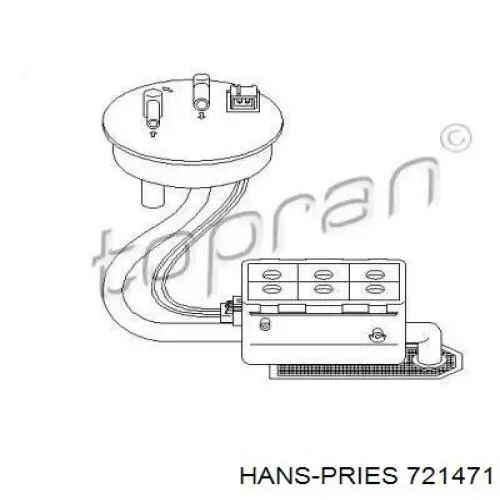 Топливный насос электрический погружной 721471 Hans Pries (Topran)