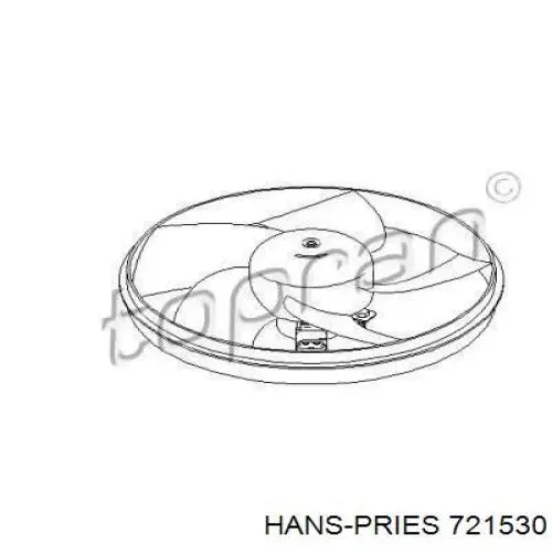 721530 Hans Pries (Topran) электровентилятор охлаждения в сборе (мотор+крыльчатка)