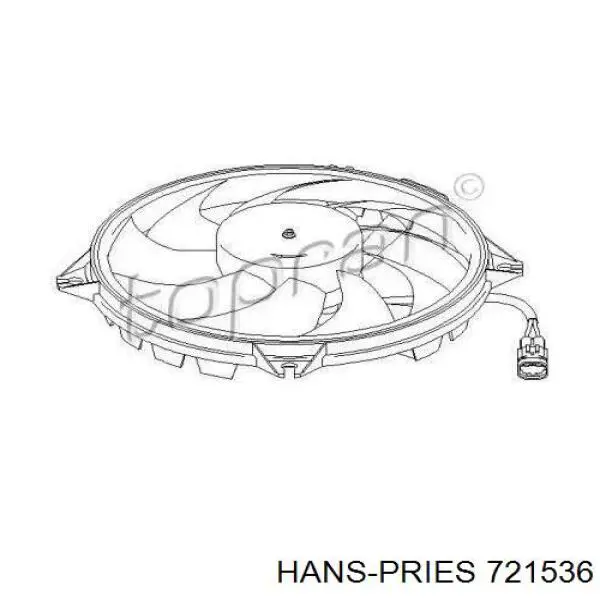 Электровентилятор охлаждения 721536 Hans Pries (Topran)