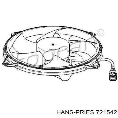 Электровентилятор охлаждения 721542 Hans Pries (Topran)