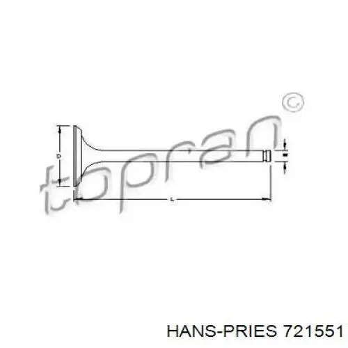 721551 Hans Pries (Topran) клапан впускной