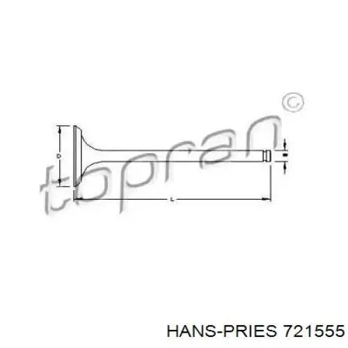 Клапан впускной HANS PRIES 721555