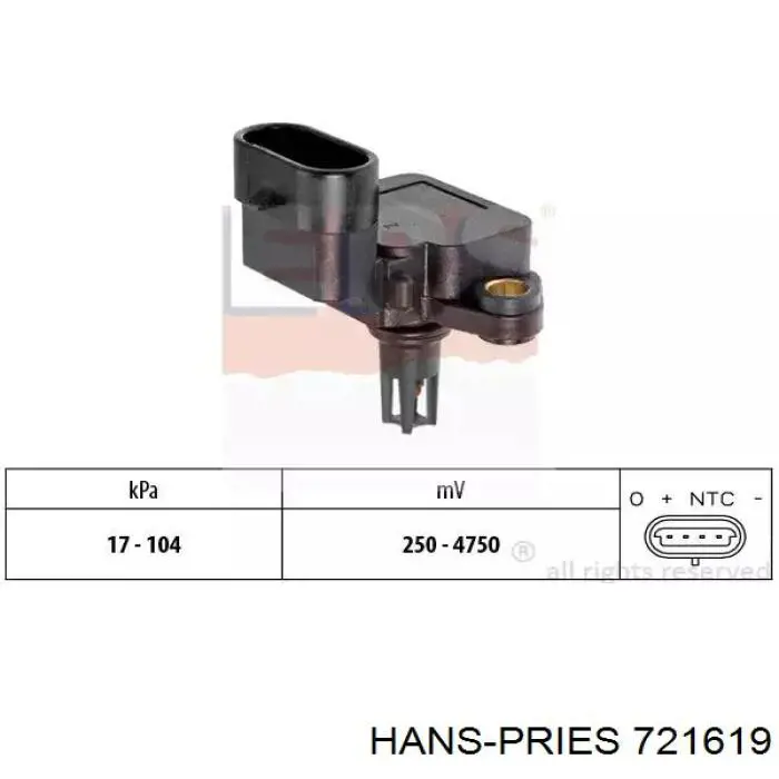 721619 Hans Pries (Topran) Датчик давления воздуха