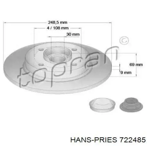 Тормозные диски 722485 Hans Pries (Topran)