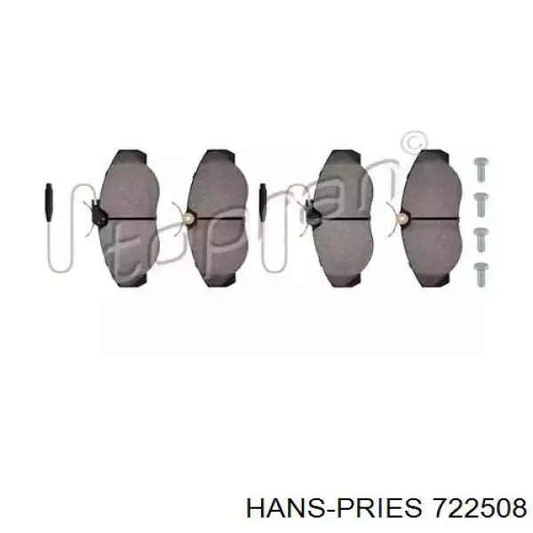 Передние тормозные колодки 722508 Hans Pries (Topran)