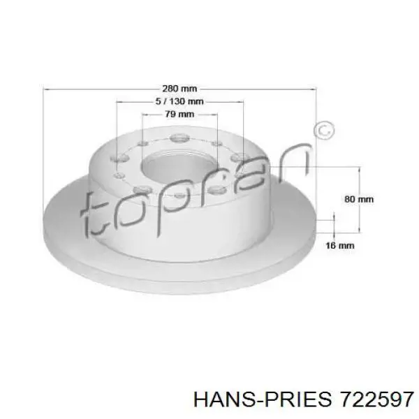 Тормозные диски 722597 Hans Pries (Topran)