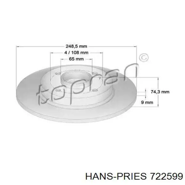 Тормозные диски 722599 Hans Pries (Topran)