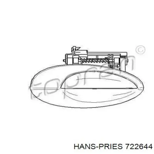 Ручка двери задней наружная правая 722644 Hans Pries (Topran)