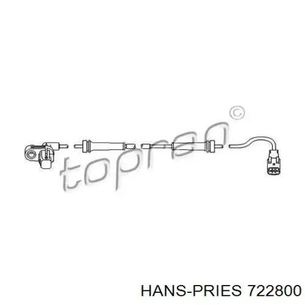 Датчик АБС (ABS) передний 722800 Hans Pries (Topran)