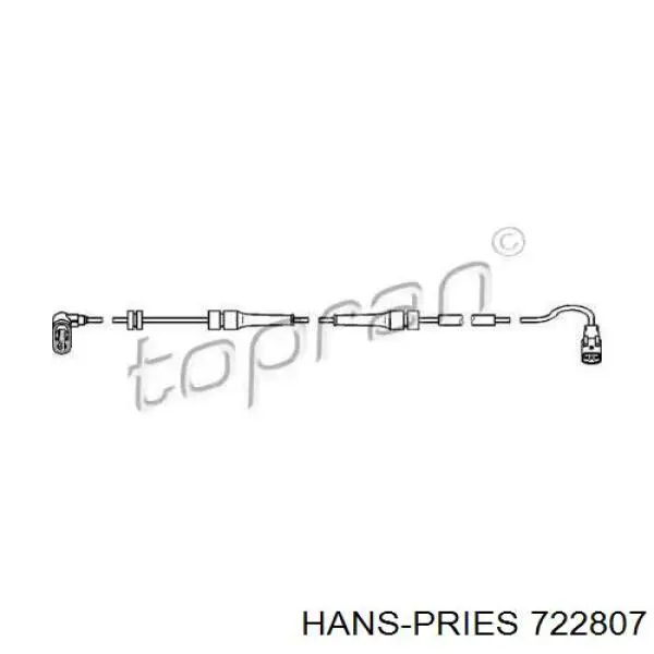 Датчик АБС (ABS) передний правый 722807 Hans Pries (Topran)