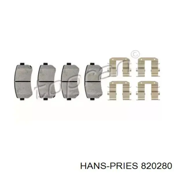 Задние тормозные колодки 820280 Hans Pries (Topran)