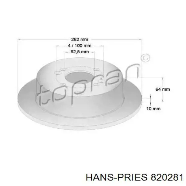 Тормозные диски 820281 Hans Pries (Topran)