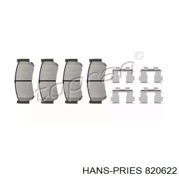 Задние тормозные колодки 820622 Hans Pries (Topran)