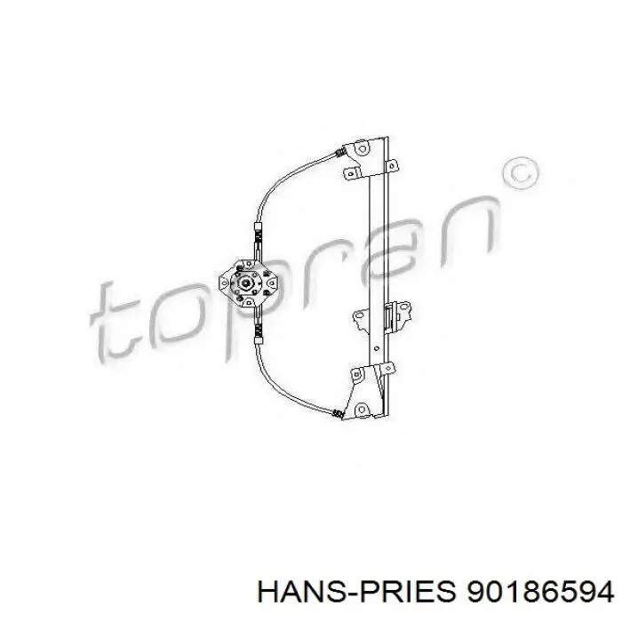 Механизм стеклоподъемника двери передней правой 90186594 Hans Pries (Topran)