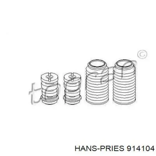 914104 Hans Pries (Topran) pára-choque (grade de proteção de amortecedor traseiro + bota de proteção)