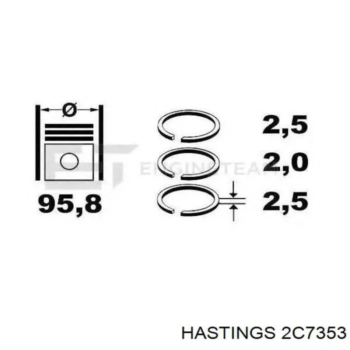 Кольца поршневые R49690STD AE