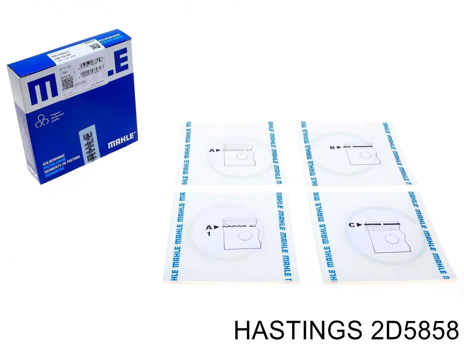 Комплект поршневых колец на 1 цилиндр, стандарт HW300140 Hanswerk