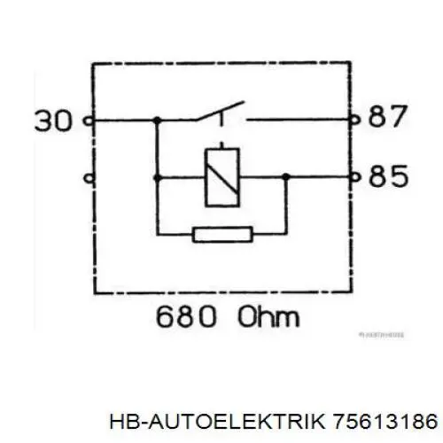 75613186 HB Autoelektrik Реле электробензонасоса