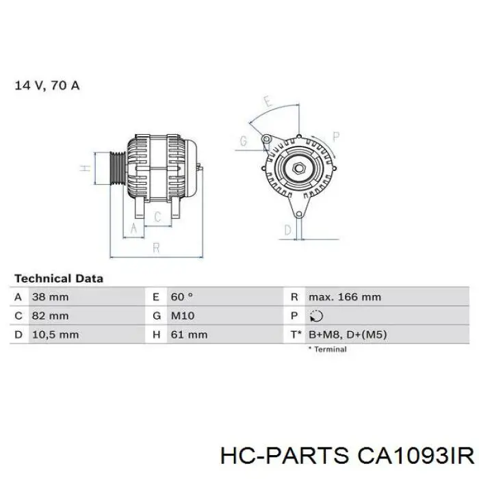 CA1093IR HC Parts Генератор автомобильный