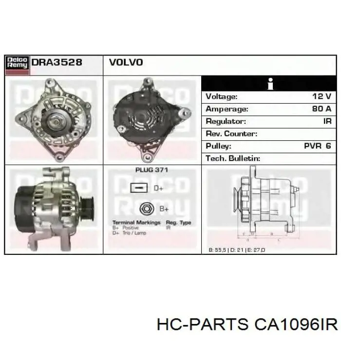 Генератор CA1096IR HC Parts