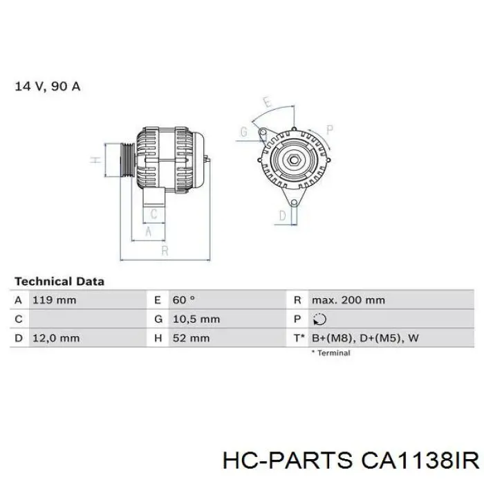 Генератор CA1138IR HC Parts