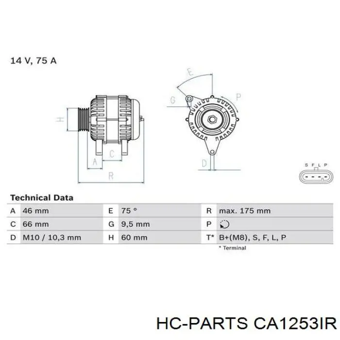 Генератор CA1253IR HC Parts