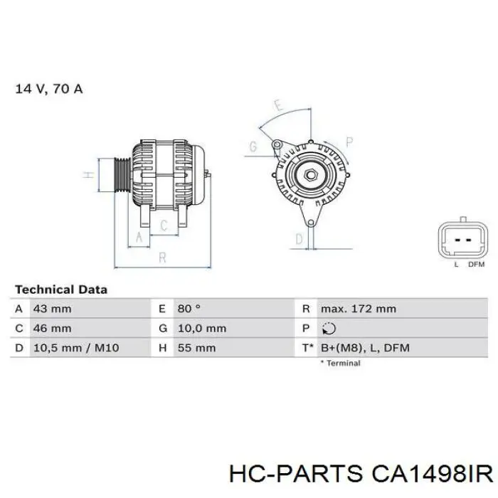 Генератор CA1498IR HC Parts