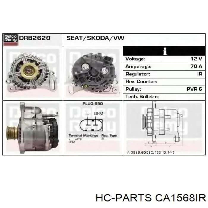Генератор CA1568IR HC Parts