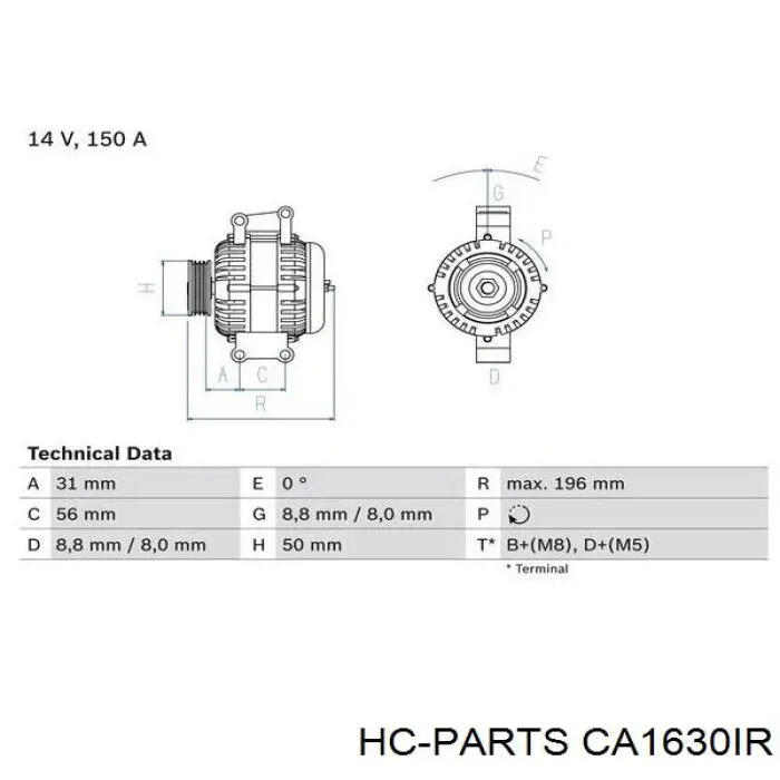 Генератор CA1630IR HC Parts