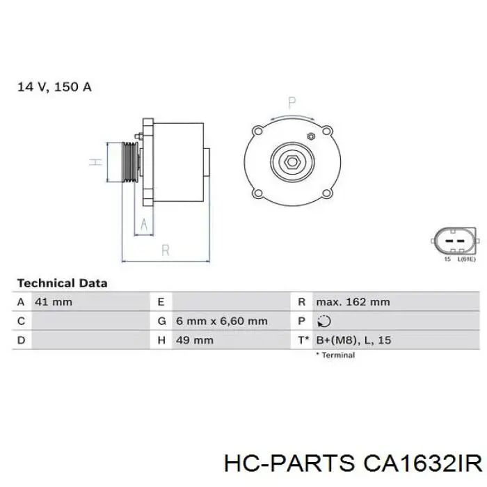 Генератор CA1632IR HC Parts