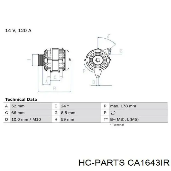 Генератор CA1643IR HC Parts