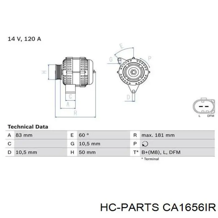 Генератор CA1656IR HC Parts