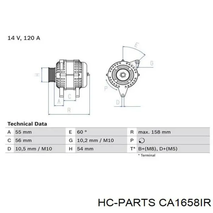 Генератор CA1658IR HC Parts