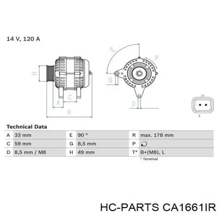 Генератор CA1661IR HC Parts