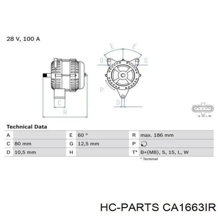 Генератор CA1663IR HC Parts