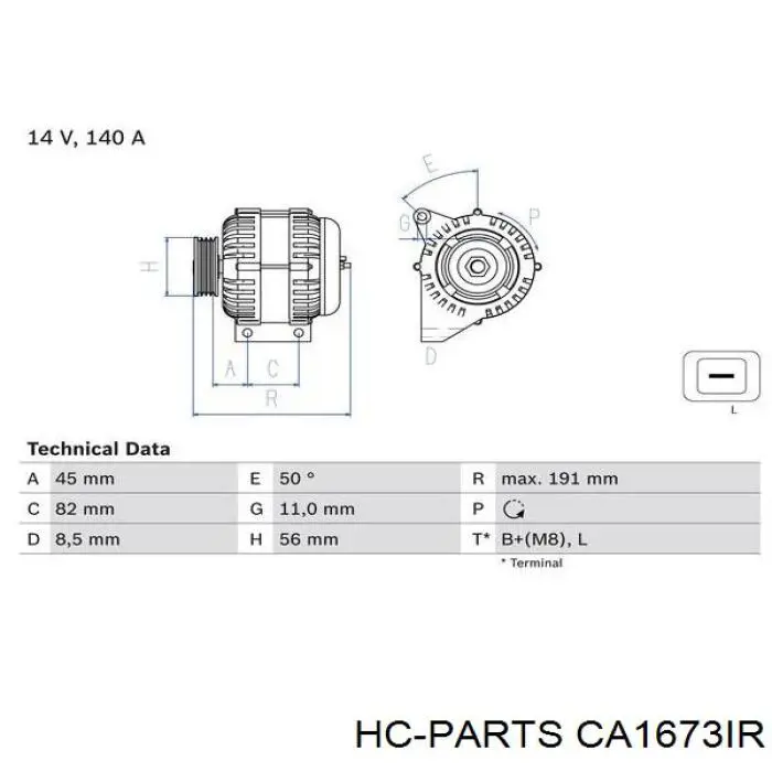 Генератор CA1673IR HC Parts